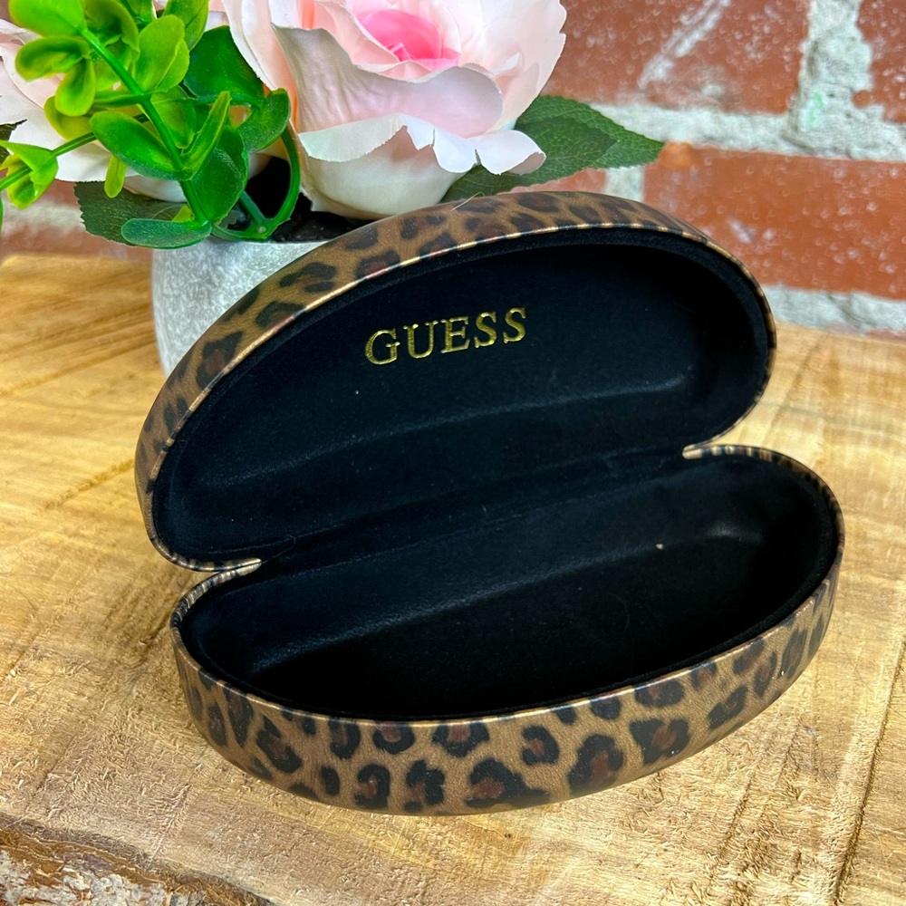 GUESS sunglasses case, animal leopard print travel case Hard Shell Case